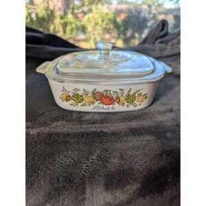 Vintage Corningware Spice of Life L'Echalote  A-1-B 1Qt Casserole Dish with Lid